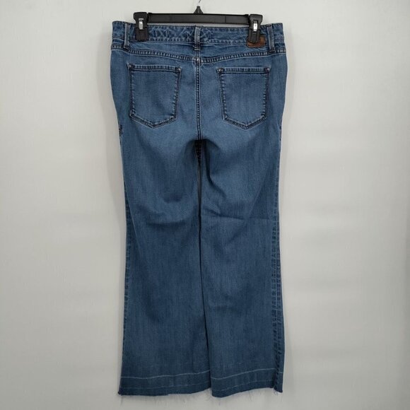 Level 99 Newport Wide Leg Low Rise Jeans Y2K Stretch Raw Hem Denim 29 Women - Picture 4 of 12